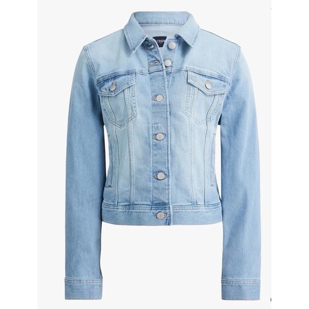EUC J Crew Factory Classic Denim Jacket Orion Blue Wash Light Color Stretch 3X